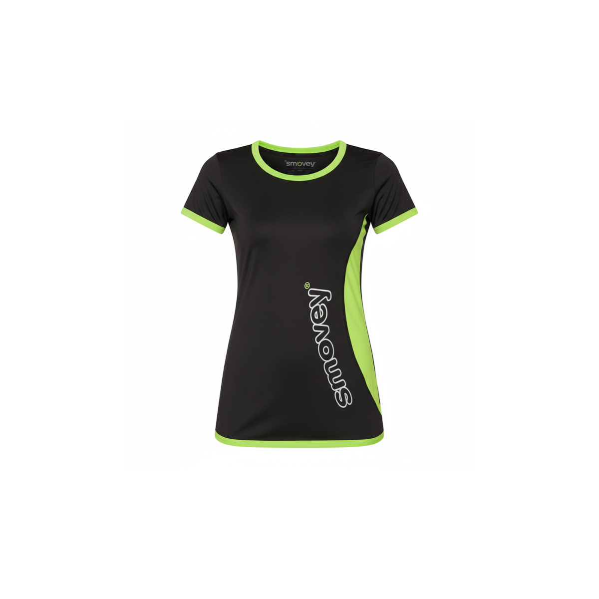 FITNESS-SHIRT - SCHWARZ-GRÜN | Damen